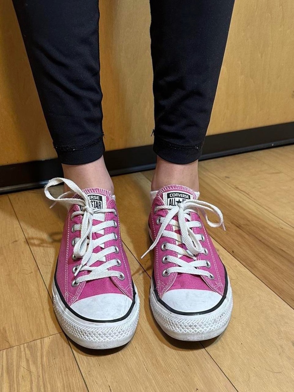 Converse Low Top Sneakers in Pink with White Accents